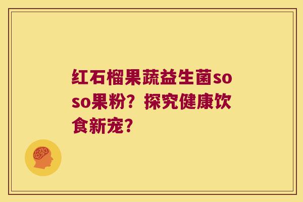 红石榴果蔬益生菌soso果粉？探究健康饮食新宠？