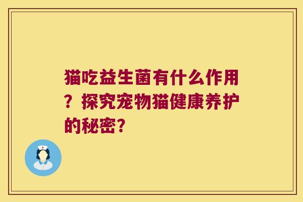 猫吃益生菌有什么作用？探究宠物猫健康养护的秘密？