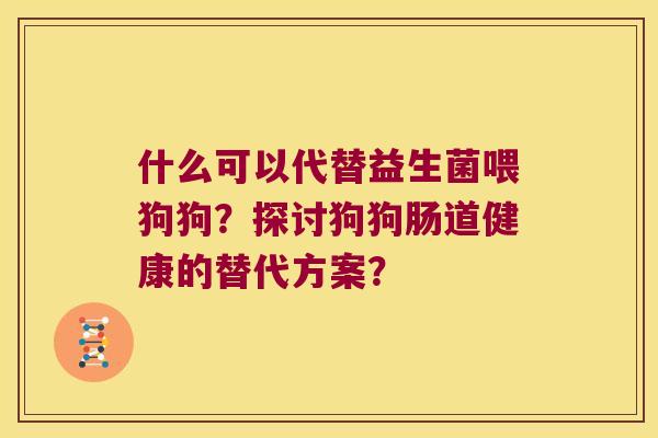 什么可以代替益生菌喂狗狗？探讨狗狗肠道健康的替代方案？
