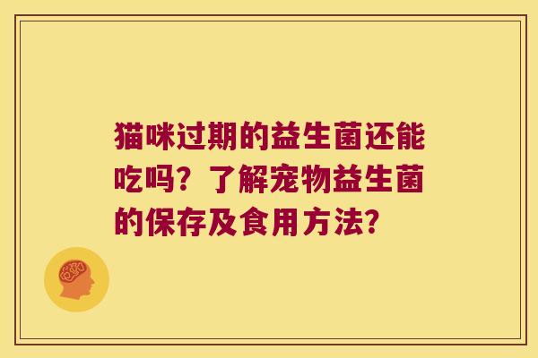 猫咪过期的益生菌还能吃吗？了解宠物益生菌的保存及食用方法？