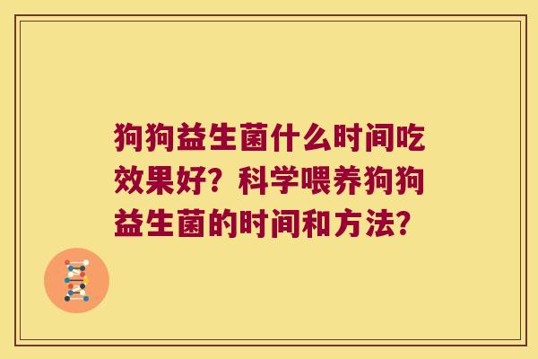 狗狗益生菌什么时间吃效果好？科学喂养狗狗益生菌的时间和方法？
