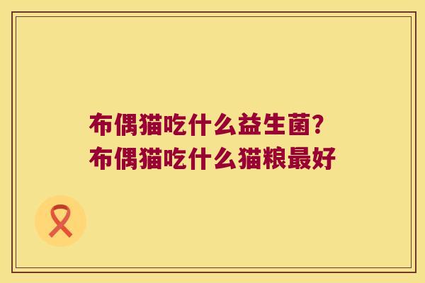 布偶猫吃什么益生菌？布偶猫吃什么猫粮最好