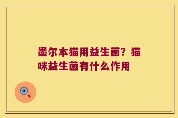 墨尔本猫用益生菌?猫咪益生菌有什么作用 墨尔本猫用益生菌?猫咪益生菌有什么作用