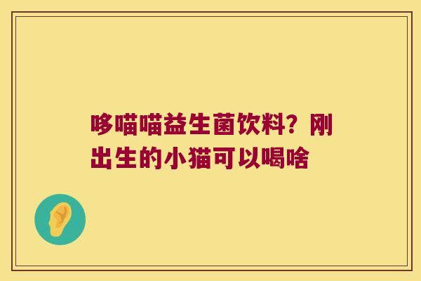 哆喵喵益生菌饮料?刚出生的小猫可以喝啥 哆喵喵益生菌饮料?刚出生的小猫可以喝啥