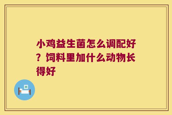 小鸡益生菌怎么调配好?饲料里加什么动物长得好 小鸡益生菌怎么调配好?饲料里加什么动物长得好