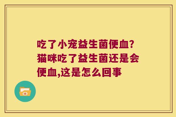 吃了小宠益生菌便?猫咪吃了益生菌还是会便,这是怎么回事 吃了小宠益生菌便?猫咪吃了益生菌还是会便,这是怎么回事
