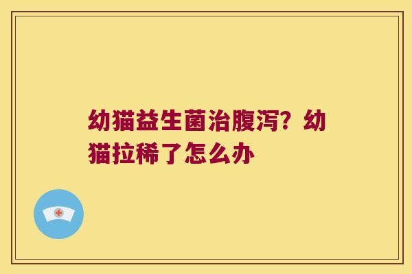 幼猫益生菌？幼猫拉稀了怎么办