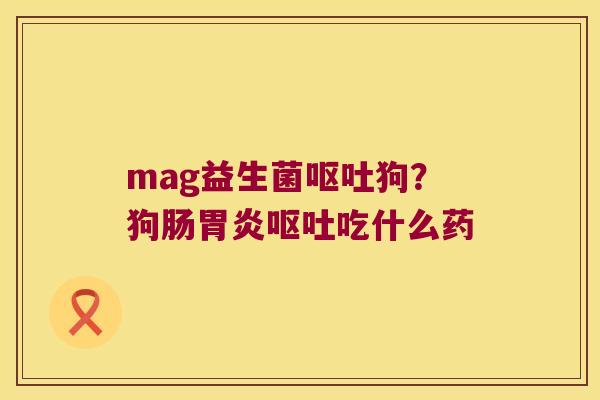 mag益生菌呕吐狗？狗肠胃炎呕吐吃什么药