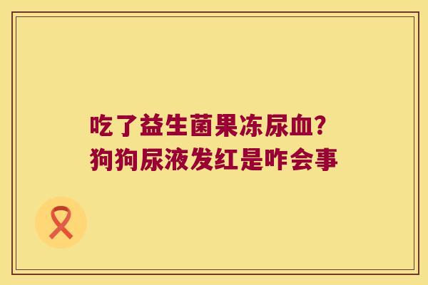 吃了益生菌果冻尿血？狗狗尿液发红是咋会事