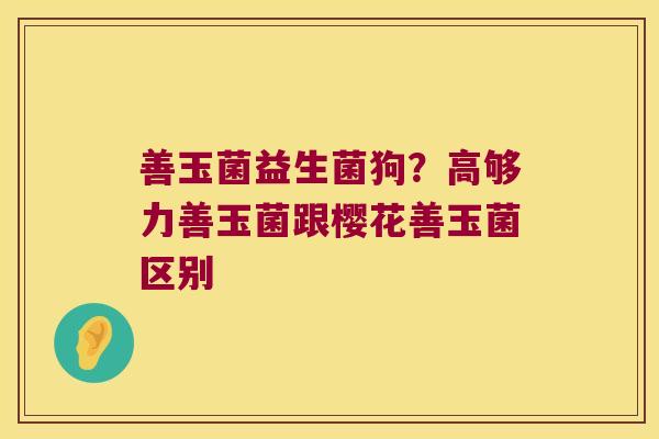 善玉菌益生菌狗？高够力善玉菌跟樱花善玉菌区别
