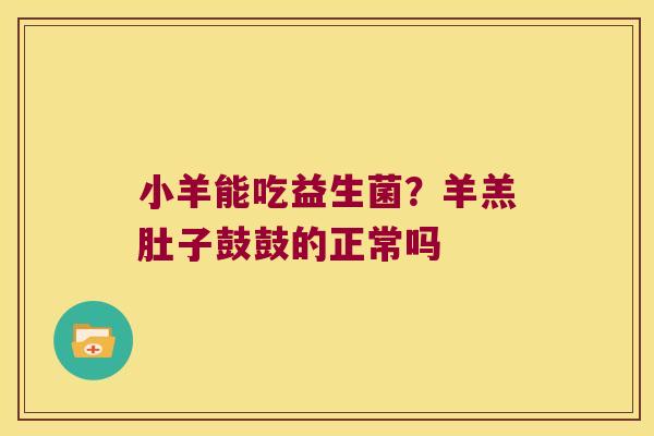 小羊能吃益生菌？羊羔肚子鼓鼓的正常吗