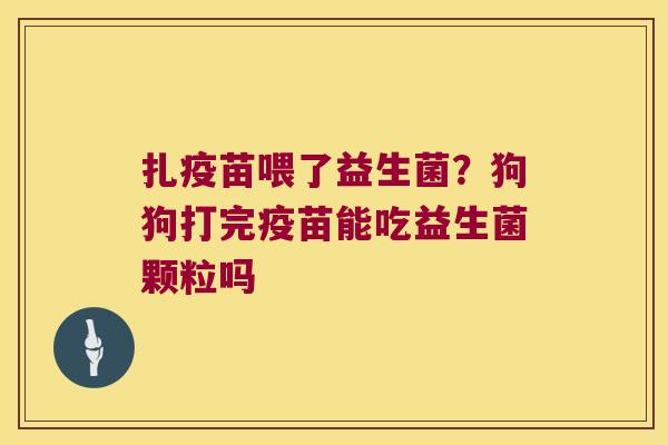 扎疫苗喂了益生菌?狗狗打完疫苗能吃益生菌颗粒吗 扎疫苗喂了益生菌?狗狗打完疫苗能吃益生菌颗粒吗