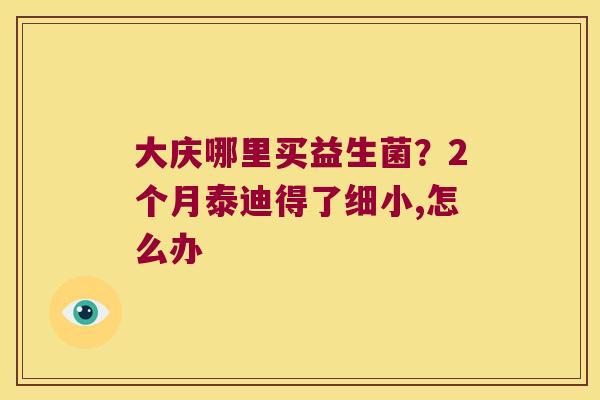 大庆哪里买益生菌?2个月泰迪得了细小,怎么办 大庆哪里买益生菌?2个月泰迪得了细小,怎么办