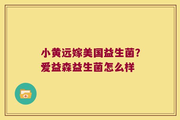 小黄远嫁美国益生菌？爱益森益生菌怎么样