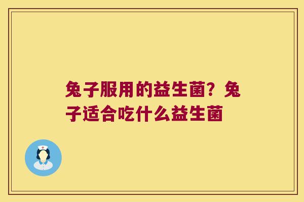 兔子服用的益生菌？兔子适合吃什么益生菌