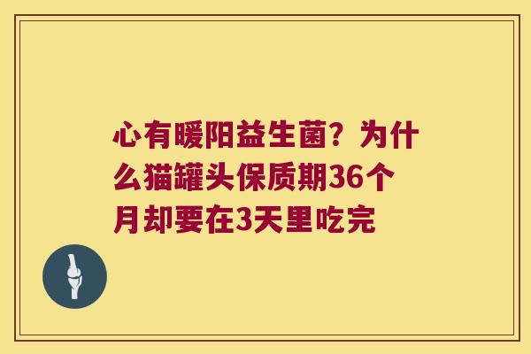 心有暖阳益生菌？为什么猫罐头保质期36个月却要在3天里吃完