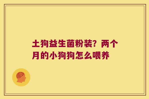 土狗益生菌粉装？两个月的小狗狗怎么喂养