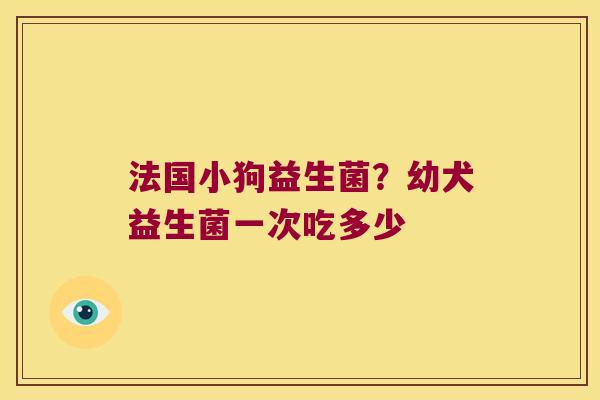 法国小狗益生菌?幼犬益生菌一次吃多少 法国小狗益生菌?幼犬益生菌一次吃多少