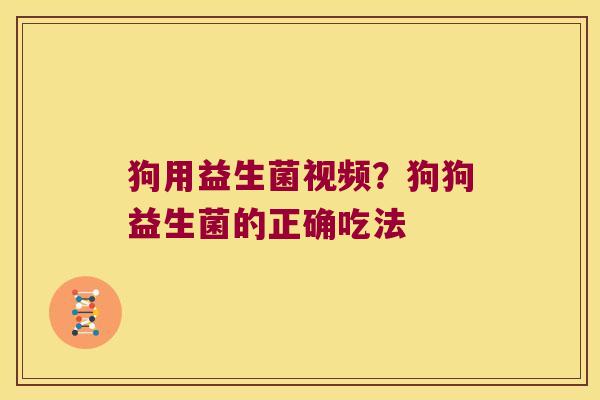 狗用益生菌视频？狗狗益生菌的正确吃法