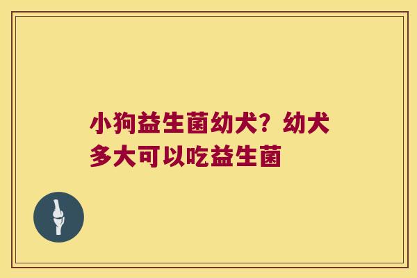 小狗益生菌幼犬？幼犬多大可以吃益生菌