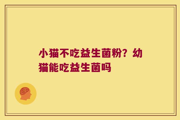 小猫不吃益生菌粉？幼猫能吃益生菌吗