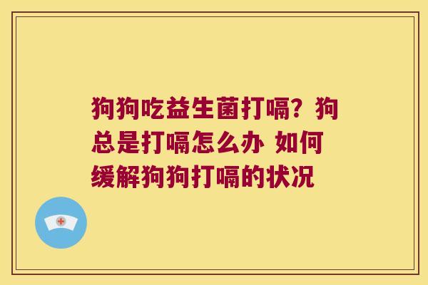 狗狗吃益生菌打嗝?狗总是打嗝怎么办 如何缓解狗狗打嗝的状况 狗狗吃益生菌打嗝?狗总是打嗝怎么办 如何缓解狗狗打嗝的状况