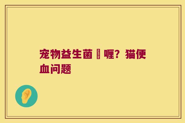 宠物益生菌啫喱？猫便血问题