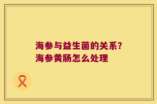 海参与益生菌的关系？海参黄肠怎么处理