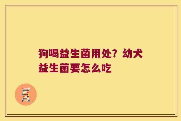 狗喝益生菌用处?幼犬益生菌要怎么吃 狗喝益生菌用处?幼犬益生菌要怎么吃