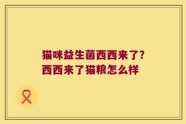 猫咪益生菌西西来了？西西来了猫粮怎么样