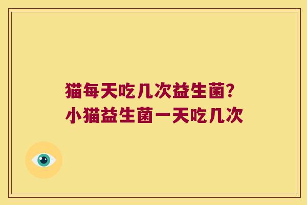 猫每天吃几次益生菌？小猫益生菌一天吃几次