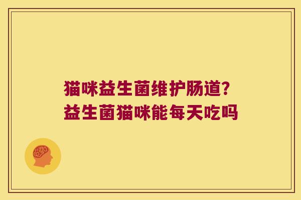 猫咪益生菌维护肠道？益生菌猫咪能每天吃吗