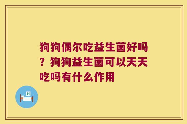 狗狗偶尔吃益生菌好吗？狗狗益生菌可以天天吃吗有什么作用