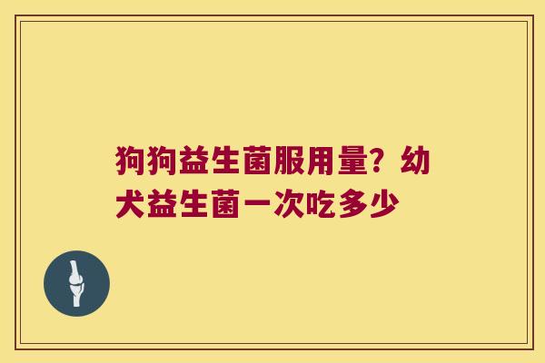 狗狗益生菌服用量？幼犬益生菌一次吃多少