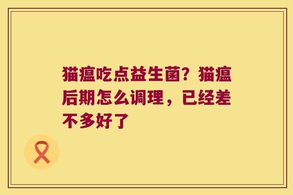 猫瘟吃点益生菌?猫瘟后期怎么调理,已经差不多好了 猫瘟吃点益生菌?猫瘟后期怎么调理,已经差不多好了