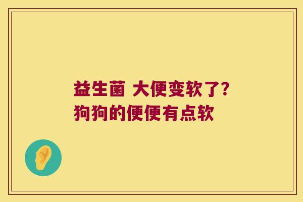 益生菌 大便变软了？狗狗的便便有点软