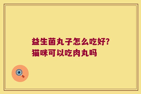 益生菌丸子怎么吃好?猫咪可以吃肉丸吗 益生菌丸子怎么吃好?猫咪可以吃肉丸吗