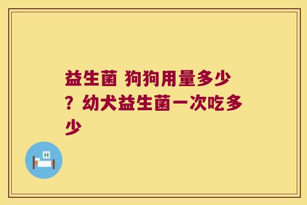 益生菌 狗狗用量多少？幼犬益生菌一次吃多少