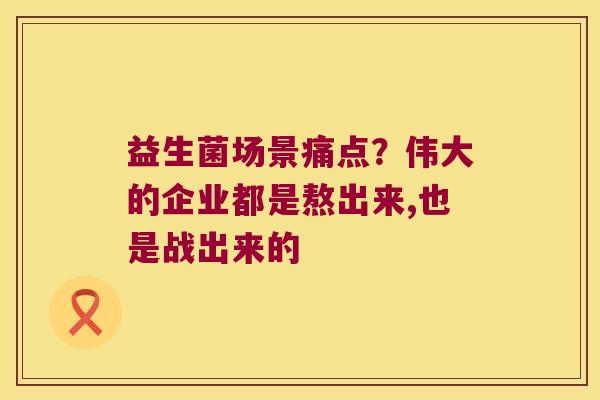 益生菌场景痛点？伟大的企业都是熬出来,也是战出来的