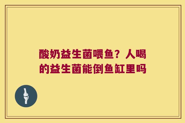 酸奶益生菌喂鱼？人喝的益生菌能倒鱼缸里吗