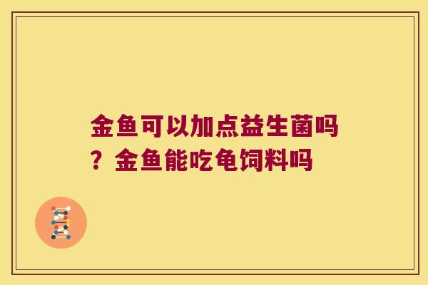 金鱼可以加点益生菌吗？金鱼能吃龟饲料吗