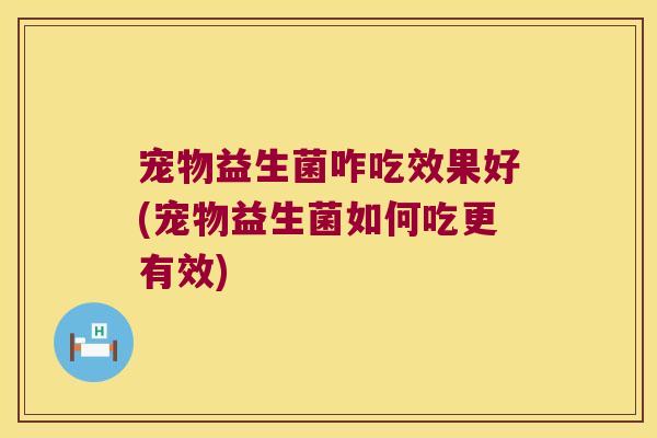宠物益生菌咋吃效果好(宠物益生菌如何吃更有效) 宠物益生菌咋吃效果好(宠物益生菌如何吃更有效)