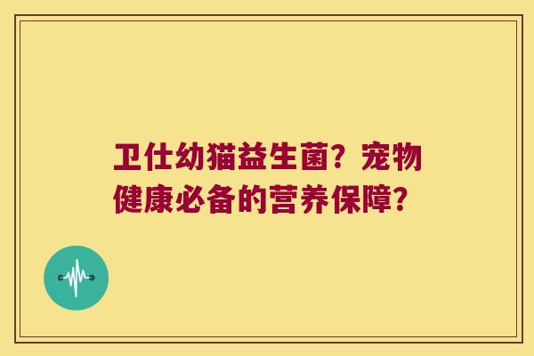 卫仕幼猫益生菌？宠物健康必备的营养保障？