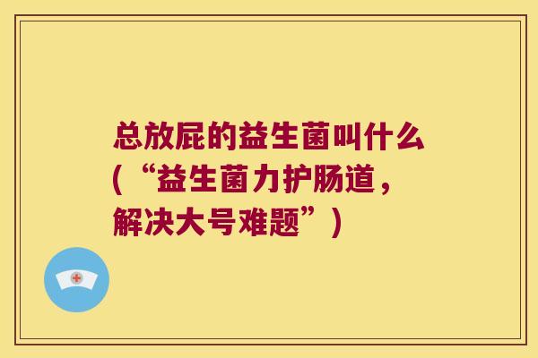 总放屁的益生菌叫什么(“益生菌力护肠道，解决大号难题”)