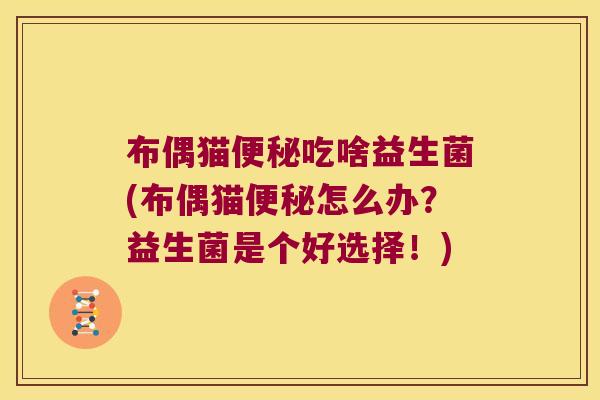 布偶猫便秘吃啥益生菌(布偶猫便秘怎么办？益生菌是个好选择！)