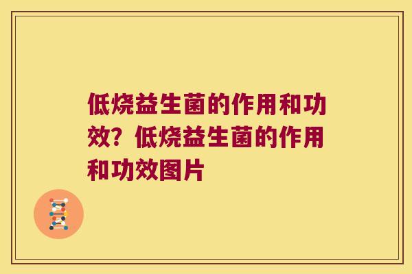 低烧益生菌的作用和功效？低烧益生菌的作用和功效图片