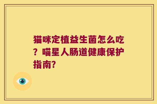 猫咪定植益生菌怎么吃？喵星人肠道健康保护指南？