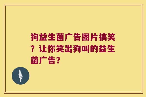 狗益生菌广告图片搞笑？让你笑出狗叫的益生菌广告？