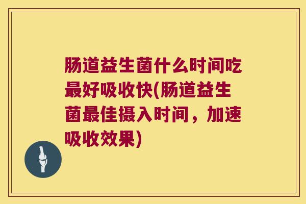 肠道益生菌什么时间吃最好吸收快(肠道益生菌最佳摄入时间，加速吸收效果)