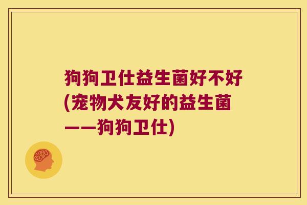 狗狗卫仕益生菌好不好(宠物犬友好的益生菌——狗狗卫仕)